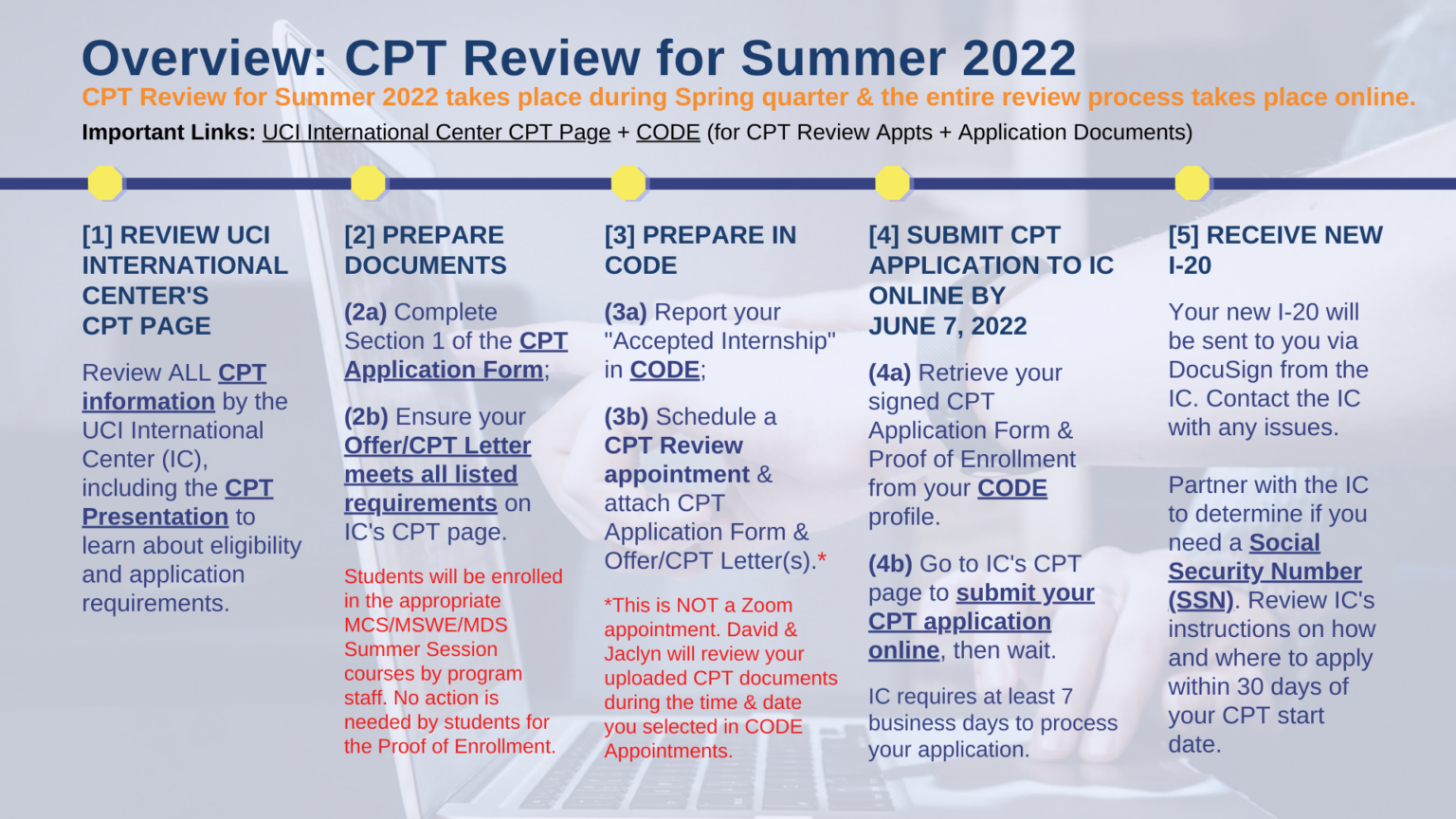 Curricular Practical Training (CPT) UCI ICS Career Development